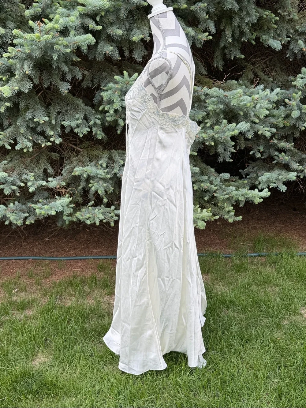 Vintage Victoria’s Secret bridal cream satin and lace maxi nightgown